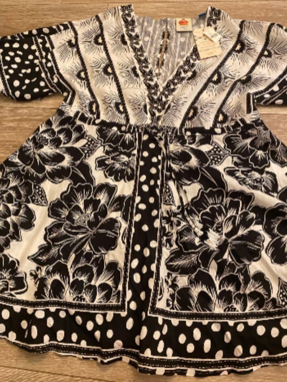 NWT Farm Rio by Anthropologie Puff Sleeve Mini Dress - Picture 5 of 12